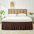 Wrap Around Queen Size Bed Skirt 15 Inch Drop-Elastic Dust Ruffle Brown