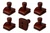 Impresa Pack of 6 Wood Quilt Wall Hanger Clips - Mahogany, Wood Extra-Wide Grip Clips for Hanging Quilts on Wall - Heavy-Duty Textile Art Holder Design - Mahogany Finish Mounts for Photo Display