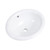KARAMAG Bathroom Vessel Sink 18'' x 15'' Semi Recessed Bathroom Sink Oval Drop-in Vanity Sink with Overflow White Ceramic Modern Art Basin