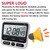 2-Pack Digital Dual Kitchen Timers with Magnet, 24-Hour Countdown & Stopwatch, Loud Alarm, 12/24H Clock, Calendar, Mute Mode, Visual Indicator, Batteries Included (Black)