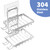 Moforoco Silver Double Soap Bar Holder for Shower, No Drilling Rustproof Stainless Steel, Wall Mounted Soap Holder with 4 Hooks and Razor Holder, Shower Rack Soap Tray Bar Soap for Bathroom & Kitchen