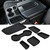 Auovo Silicone Cup Holder Inserts for Chevy Silverado 1500 & GMC Sierra 1500 Split-Bench Seat 2019-2026 Center Console Pads Car Custom Center Console Trim Car Interior Decoration Trim (6pcs, Black)