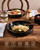 famiware Nebula 8.1" Pasta Bowls Set, Salad Bowl Sets of 4, Matte Black