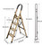 GameGem 4 Step Ladder for 8ft Ceiling,Folding Step Stool, Brown Gold
