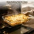 OMISTAR High Borosilicate Glass Baking Dish, Heat-Resistant Roasting Pan, Transparent Non-Porous Oval Ovenware Tray, Stackable Design with Dual Handles, 2.2 L / 74.4 fl oz, 13.58 x 8.03 in