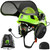 GREEN DEVIL Forestry Chainsaw Safety Helmet with Bluetooth Ear Muffs Arborist Helmet Hard Hat with Built-in Visor Mesh Face Shield 5 in 1 System Logging Garden Work Hardhats for Men Women
