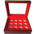JunningGor 12 Holes Championship Big Heavy Ring Display Case Wooden Jewelry Box Red Velvet Inside (Red)