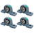 HECHENQICHE 4 Pack UCP206-20 Pillow Block Bearing - Pack of 4 Mounted Pillow Block Bearings - 1 1/4" Mounted Pillow Block Chrome Steel Bearings Solid Cast Iron Base - Self Alignment