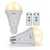 MXhme Rechargeable Light Bulbs with Remote Control Soft Warm(3000K) 2200mAh Dimmable Battery Operated Light Bulb 50 Watt Equivalent,2 Pack