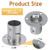 2 Packs NE1228PR 304 Stainless Steel Silver Deck Flanges Suitable for 1.5" OD Pipes,Suitable for the handrails of Swimming Pool Ladder Supports(Including Screws)