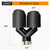 LCGP 2 Pack Carbon Fiber Exhaust Tip 2.5" Inlet to Dual 3.5" Outlet 9.8" Long Black Stainless Steel Y Pipe Tailpipe tip