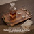 Vintage Wooden Tray with Handles for Coffee Table Centerpiece(15.3"x 9.8")