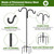 Double Shepherds Hooks for Outdoor, 76" Heavy Duty Bird Feeder Pole with 5 Prong Base, Adjustable Shepherds Hook for Bird feeders Outside, Garden, Weddings, Hanging Plants, 1 Pack, Black