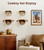 Cowboy Hat Rack 4-Pack Dual Arm Metal Wall Mount for Wide Brim Hats Rustic