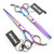 7.0 Inches Hair Cutting Scissors Set with Combs Lether Scissors Case,Hair cutting shears Hair Thinning shears For Personal and Professional (Rainbow)