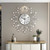 JTWALCLOCK Large Decorative Silver Crystal Wall Clock for Living Room Decor