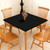 BDUEYFU Fitted Tablecloth Square Elastic Table Cover Easy to Clean for Outdor Picnic Party Black Fitted for 36"x36" Square Table