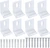 Difenni Metal Mirror Clips 3/4 Inch Wide Channel Mirror Clips Heavy Mirror for Frameless Mirror Clips Wall Mounting Hanger for Mirror Tile Picture Frame Metal Mirror Holder Kit 8 Pieces (White)