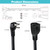 Black Flat Head Extension Cord 1FT Flat Thin Under Carpet Extension Cord with Flat Wall Plug,3 Prong Flat Wire SPT-3 14AWG Heavy Duty Low Profile Grounded Cord for Air Conditioner, Refrigerator
