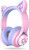 iClever BTH13 Kids Bluetooth Headphones for Girls, LED Cat Ear Travel Gift