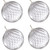 4-Pack Bubble Blown Glass Light Fixture Replacement Shades, Dia 4" Ribbed Swirled Clear Globe Lampshades for Chandelier, Pendant, Ceiling Lights