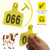 Cattle Ear Tags 001-100, 100Pcs Plastic Livestock Ear Tag for Cows Goats Sheep Pigs with Pliers Applicator & 2 Pins, Animal ID Tags for Ranch Farm Herd Tracking, Laser Print (001-100, Yellow)