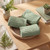Hahafelt 3 Pcs Sage Green Leaves Hand Towels for Bathroom