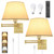 TRLIFE Remote Control Dimmable Wall Sconce, Adjustable Color Temperature 2700K-6500K Brushed Brass Swing Arm Wall Lights with Plug in Cord, 11.8" Large White Shade(2 Pack, 2 Bulbs)
