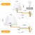 TRLIFE Remote Control Dimmable Wall Sconce, Adjustable Color Temperature 2700K-6500K Brushed Brass Swing Arm Wall Lights with Plug in Cord, 11.8" Large White Shade(2 Pack, 2 Bulbs)