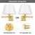 TRLIFE Remote Control Dimmable Wall Sconce, Adjustable Color Temperature 2700K-6500K Brushed Brass Swing Arm Wall Lights with Plug in Cord, 11.8" Large White Shade(2 Pack, 2 Bulbs)