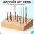 AceOrbit 1/8'' to 3/32'' Shank Bur Holder Stand Wood Rotary Tool Bit Holder Small Drill Bits Organizer Cutting Polishing Buffing Wheel Storage Jewelry Making Tool Block with 88 Holes in 4 mm Diameter