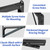 LSK 24” Folding Shelf Bracket, Heavy Duty Collapsible Shelf Bracket, Black