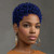 BeiSDWig Short Afro Kinky Curly Wig, Natural Black, Pixie Cut Style (Blue)