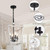 4 Light Rustic Chandelier, Farmhouse Lantern Light, Brushed White Oak Cage