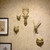 GUASDIE Animal Heads Wall Decor, Gold Faux Deer Head Mount, Animal Sculptures Wall Decor, Vintage Resin Hanging Decoration for Living Room Bedroom Kitchen Office Gift,5pcs