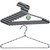 GlikCeil Fabric Wrapped Wire Hangers Covered, 15 Pcs, Black, Chevron