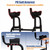 Folding Walker with Armrest Pad - Upright Walker for Seniors, Standing Mobility Aid for Indoor & Outdoor, 300lb Weight Capacity, Height Adjustable (Black+Rest Bench)