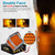 Partsam 2Pcs Double Face Trailer Pedestal Turn Signal Parking Lights with Chrome Visors, Amber/Amber Dual Face Square 52 LED Fender Stud Mount Light for Trucks Trailers, Dual Studs