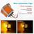 Partsam 2Pcs Double Face Trailer Pedestal Turn Signal Parking Lights with Chrome Visors, Amber/Amber Dual Face Square 52 LED Fender Stud Mount Light for Trucks Trailers, Dual Studs