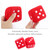 Stylish Fuzzy Dice for Car Hanging Ornament,Funny Plush Dice Rear View Mirror Accessories,Car Accessories Interior Cute Mirror Hanging Accessories (Red)