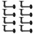 Storystore Industrial Pipe Shelf Brackets, 8 Pack Iron L-Shaped Shelving Brackets for 7-14 inches Board, Heavy Duty Metal Shelving Bracket - Black DIY Pipe Shelves (6.5 x 3.5 Inch)