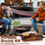 Portable Smores Kit 4 In 1 Smores Caddy Organizer with Handle 6 Pcs 32 Inch Marshmallow Roasting Sticks Dark Brown Smores Basket Tray with Handles Wooden Smores Maker Box with Lid for Camping Outdoor