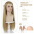 YTbeauty Long Blonde Straight Wig with Elf Ears for Men Costume Braided Ash Blonde Wig for Halloween Cosplay Party