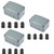 NineLeaf Outdoor Junction Box IP66 Waterproof Electrical Enclosure 4.9"x3.3"x2.3", PVC/ABS Project Box with 4PK 20mm Cable Glands, Weatherproof Grey Case for Outdoor Wire Connections, 3 Set