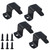 bociloy 4Pcs Square Tube Strap Clamp, Heavy Duty U-Shaped Pipe Clamps for 1"x1" Square Pipe, Powder Coated Black Bracket for Deck, Fence, Pipe Installation