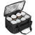 Trunab 8-Cup Drink Carrier for Delivery Insulated Tote Bag, Black
