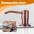 Built in Sink Soap Dispenser Lotion Dispenser for Kitchen Sink, Soap Dispenser with 17 Ounce Bottle, Soap Pump Built in Countertop Under Sink, Red Bronze