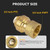 KAINGA 1/2" PTC to 1/2" NPT Female Adapter Push-Fit, Push to Connect Brass Plumbing Fitting for Copper, CPVC, PEX Pipes, With Upgraded Stiffener, Disconnect Clip Included, NSF & UPC Certified, 6 Pack
