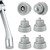 6pcs Door Stopper Replacement Rubber Tips, Door Stop Bumper Tips with Screws, Ribbed Kickdown Door Bottom Rubber Foot Repair for Kick Down/Drop Down Door Stoppers End Cap Holder