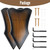 FLURSAILE Sword Plaque Wall Mount Vertical Display Holder Adjustable Stand for Bow Medieval Dagger Axe (2pcs Medium Brown)